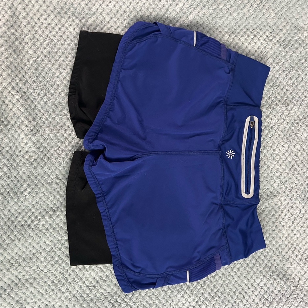 Athleta Royal Blue and Charcoal Shorts